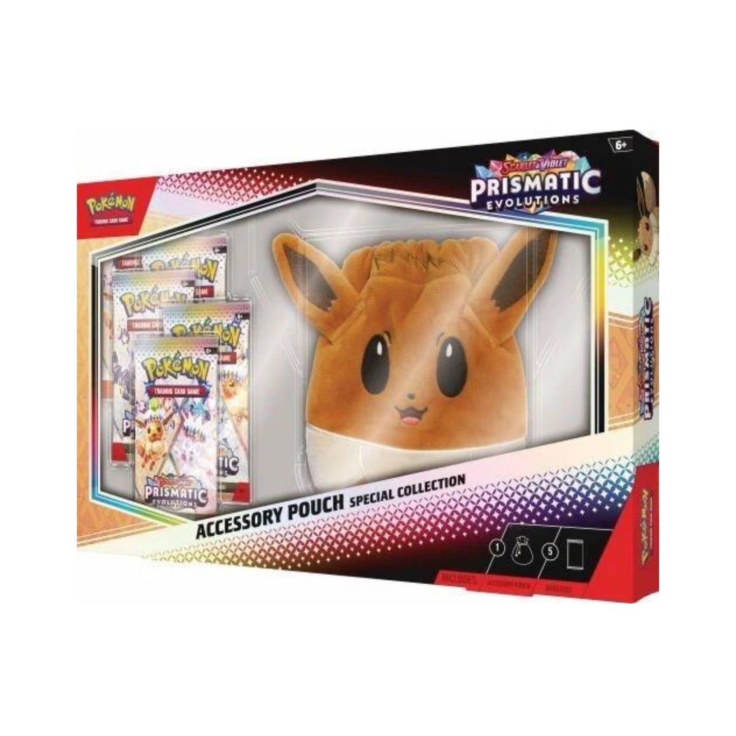 Scarlet & Violet 8.5 Prismatic Evolutions Accessory Pouch Case Of 6 Pokemon Trading Cards Trading Cards